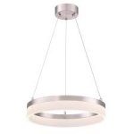 Westinghouse Lucy LED Pendant Fitting Brushed Nickel Finish with Frosted Acrylic Shade 65755
