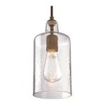 Westinghouse Carmen Indoor Mini Pendant Fitting Barnwood Finish with Clear Textured Glass 63713