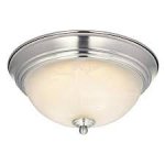 Westinghouse 15W LED Flush Mount Indoor Ceiling Fixture Brushed Nickel Finish White Alabaster Glass 64005