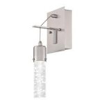 Westinghouse Cava 9W One-Light LED Indoor Wall Fixture Brushed Nickel Finish with Bubble glass 63720