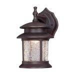 Westinghouse Outdoor Dimmable LED Wall Fixture Oil Rubbed Bronze Finish with Clear Crackle Glass 64003