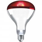 Crompton Infrared Reflector 250W E27 Dimmable InfraRed R125 Hard Glass Red