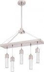 Westinghouse Cava Five-Light LED Indoor Chandelier Pendant Fitting Brushed Nickel Finish with Bubble Glass 63719