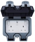 BG Electrical WP22WR 13A Double Weatherproof Outdoor Switched Power Socket with Wi-Fi Repeater IP66