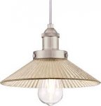 Westinghouse Bonnie One-Light Indoor Pendant Fitting Brushed Nickel Finish with Ribbed Antique Mirror Glass 63388
