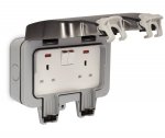 BG WP22 Outdoor Weatherproof 13A 2 Gang Twin Switched Double Socket IP66