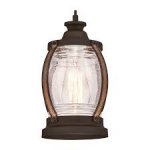 Westinghouse Canyon Indoor Pendant Fitting Oil Rubbed Bronze Finish with Barnwood Accents Clear Seeded Glass 63617