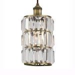 Westinghouse Sophie Antique Brass Finish with Crystal Prism Glass One-Light Indoor Pendant Fitting 63371