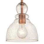 Westinghouse Fiona Indoor Mini Pendant Washed Copper Finish with Clear Seeded Glass 63564