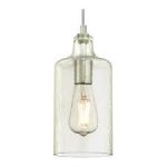 Westinghouse Carmen Brushed Nickel Finish Clear Textured Glass Indoor Mini Pendant Fitting 63290
