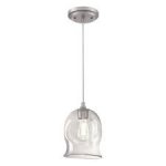 Westinghouse Brushed Nickel Finish with Clear Indented Glass One-Light Indoor Pendant Fitting 63291