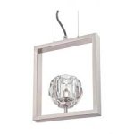 Westinghouse Zoa One-Light LED Indoor Pendant Fitting Pendant Brushed Nickel Finish with Crystal Glass 63676