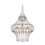Westinghouse Shannon Indoor Pendant Fitting Brushed Nickel Finish with Crystal Prism Cage Shade 63630