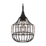 Westinghouse Pendant Fitting Matte Black Finish with Crystal Prism Cage Shade 63631
