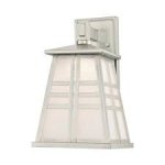 Westinghouse Cecilia One-Light Outdoor Dimmable LED Wall Fixture Brushed Nickel Finish with Frosted Seeded Glass 63396