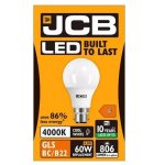 JCB LED GLS B22 8.5W 806LM 4000K Cool White S12505