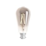 4Lite WiZ Connected SMART LED WiFi Filament Bulb 6.5W B22 ST64 Clear Smoky - 4L1/8011