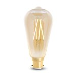 4Lite WiZ Connected SMART LED WiFi Filament Bulb 6.5W B22 ST64 Clear Amber - 4L1/8010