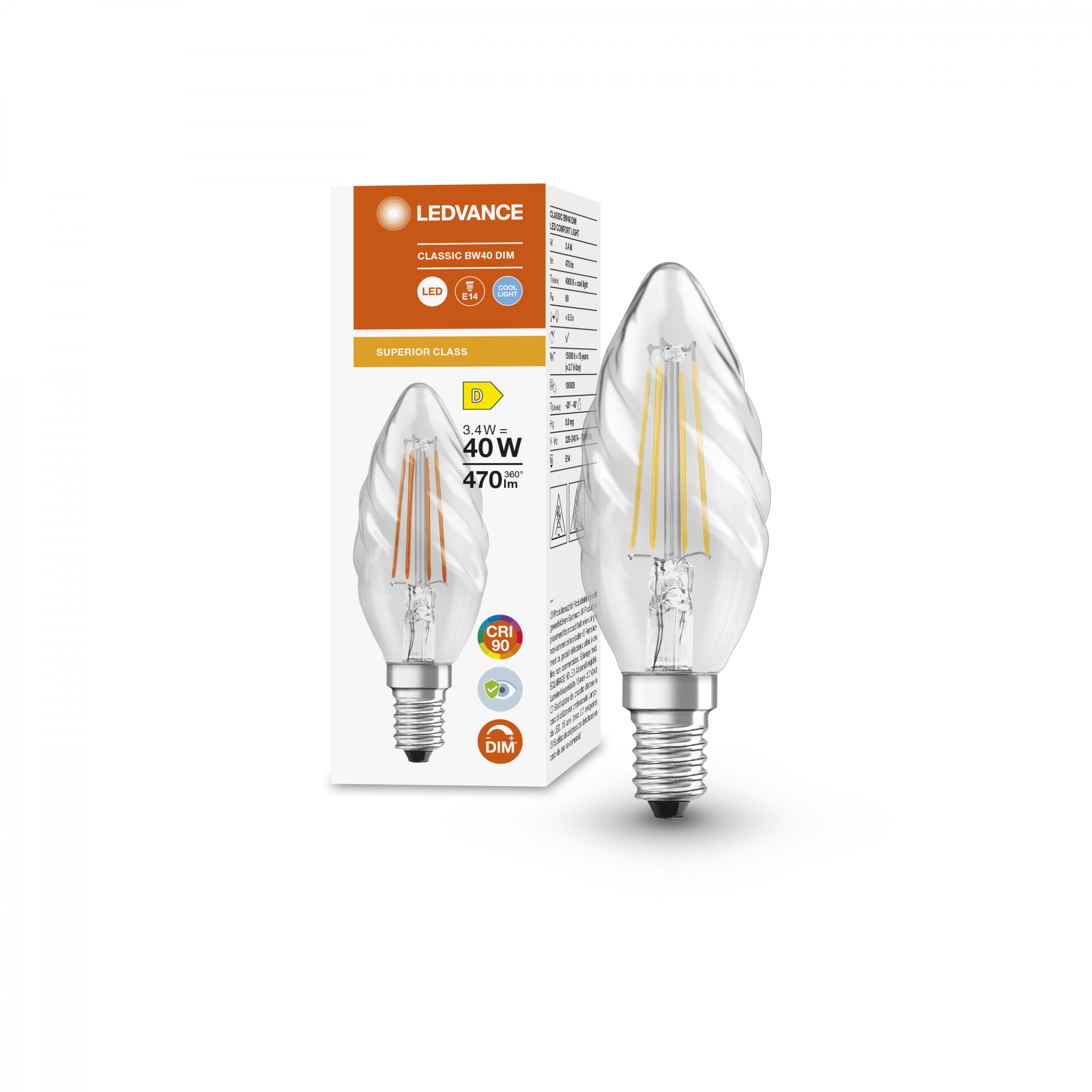 Shop Osram Ledvance Clear Twisted Candle Bulb Heathfield Led 8433