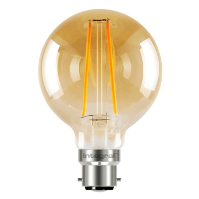 Integral 2.5w 220-240v 170lm LED Globe G95 B22 1800k Ultra-Warm White Non-Dimmable 300 Degree Beam Amber ILGLOBB22N004