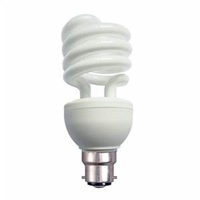 GE 12w 240v BC B22 2700K CFL Low Energy Spiral Helix Bulb