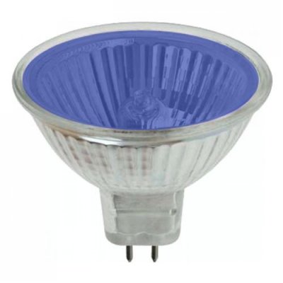 BLV Popstar 50w GU5.3 12v 12Deg Spot Halogen Blue MR16 Bulb 186353