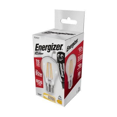 Energizer 7W E27 LED Filament GLS 806lm 2700K Warm White S12852