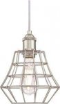 Westinghouse Nathan Brushed Nickel Finish Angled Bell Cage Shade One-Light Indoor Pendant Fitting 63372